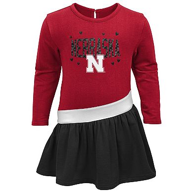 Girls Preschool Scarlet Nebraska Huskers Heart to Heart French Terry Dress