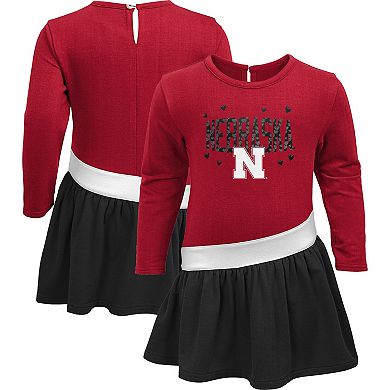 Girls Preschool Scarlet Nebraska Huskers Heart to Heart French Terry Dress