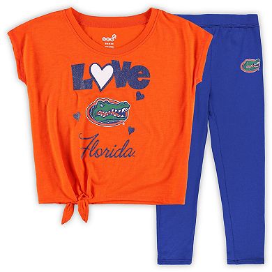 Preschool & Toddler Orange/Royal Florida Gators Forever Love T-Shirt & Leggings Set