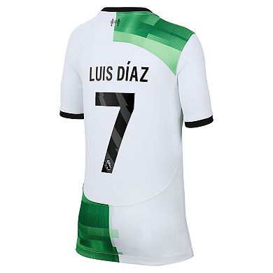 Youth Nike Luis Diaz White Liverpool 2023/24 Away Replica Player Jersey