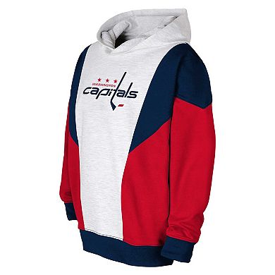 Youth Ash/Navy Washington Capitals Champion League Fleece Pullover Hoodie