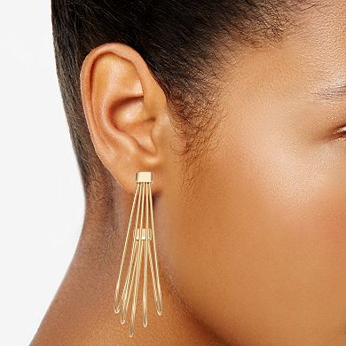 Nine West Gold Tone Coil Elongated Hoop Earrings