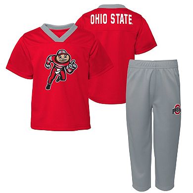 Infant Scarlet/Gray Ohio State Buckeyes Red Zone Jersey & Pants Set