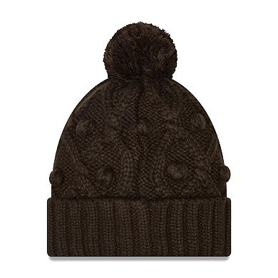 Girls Youth New Era Brown Cleveland Browns Toasty Cuffed Knit Hat with Pom