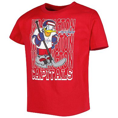 Preschool Red Washington Capitals Disney Three-Peat Logo T-Shirt