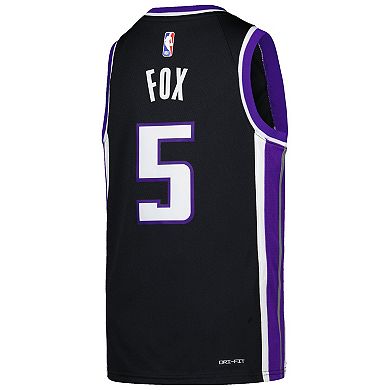Youth Nike De'Aaron Fox Purple Sacramento Kings Swingman Jersey - Icon Edition