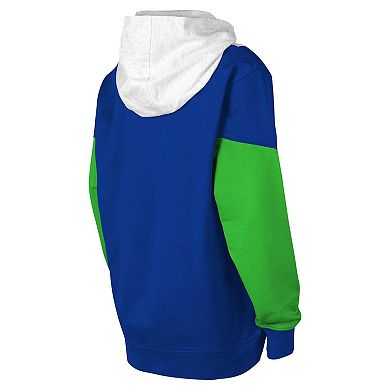 Youth Ash/Blue Seattle Sounders FC Champion League Fleece Pullover Hoodie