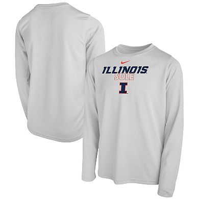 Youth Nike  White Illinois Fighting Illini 2023 On Court Sole Bench T-Shirt