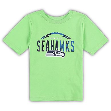 Preschool Neon Green Seattle Seahawks Blitz Ball T-Shirt
