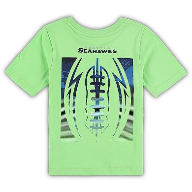 Preschool Neon Green Seattle Seahawks Blitz Ball T-Shirt
