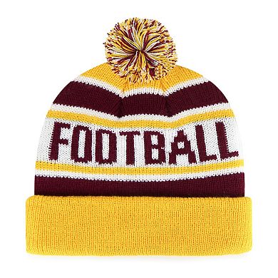 Youth '47 Burgundy/Gold Washington Football Team Hangtime Cuffed Knit Hat with Pom