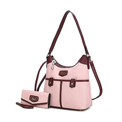Mkf Collection Harper Nylon Hobo Shoulder Handbag With Matching Wallet By Mia K