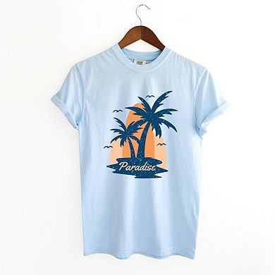 Paradise Palm Tree Garment Dyed Tees