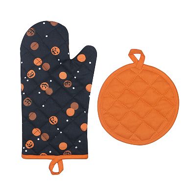 Celebrate Together™ Halloween 2-pc. Printed Pumpkin Oven Mitt & Pot Holder Set