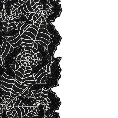 Celebrate Together??? Halloween Bat And Web Beaded Table Runner