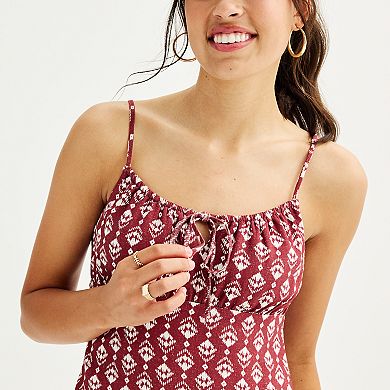 Juniors' Live To Be Spoiled Tie-Front Skater Dress