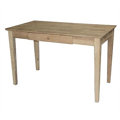 Unfinished Solid Wood Desk Laptop Computer Writing Table With Drawer