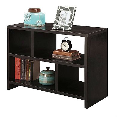 Modern 2-shelf Bookcase Console Table In Espresso Wood Finish