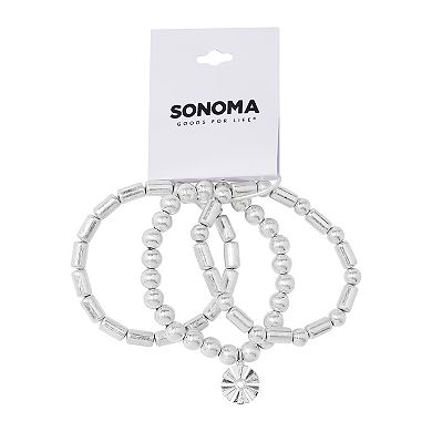 Sonoma Goods For Life® Silver Tone Starburst Stretch Bracelets Set
