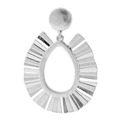 Sonoma Goods For Life® Silver Tone Sunburst Oval Drop Earrings