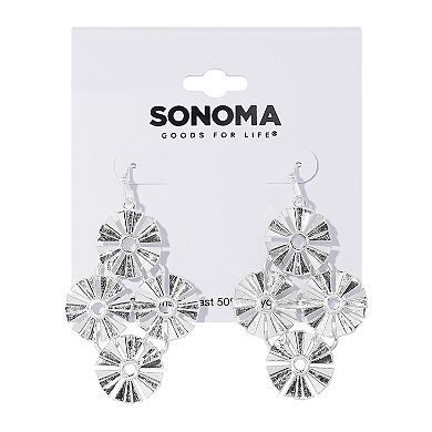 Sonoma Goods For Life® Silver Tone Sunburst Chandelier Earrings
