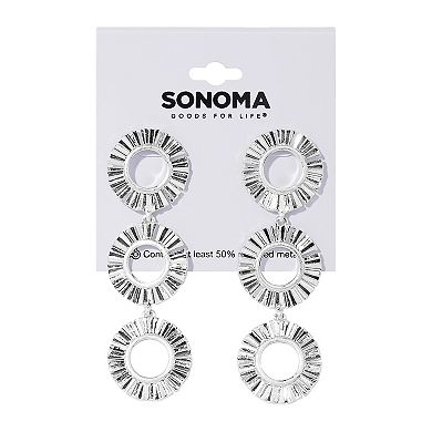 Sonoma Goods For Life® Silver Tone Sunburst Linear Drop Earrings