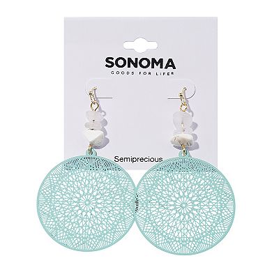 Sonoma Goods For Life?? Gold Tone Mint Beaded Mandala Drop Earrings