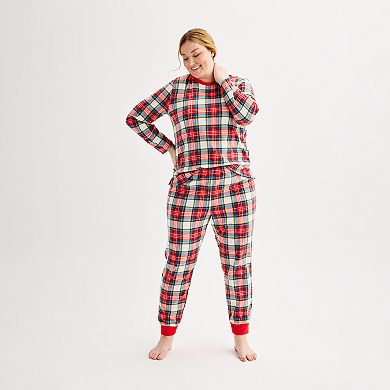 Plus Size Jammies For Your Families® Jingle Bell Rock Pajama Top & Jogger Pajama Bottoms Set