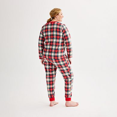 Plus Size Jammies For Your Families® Jingle Bell Rock Pajama Top & Jogger Pajama Bottoms Set