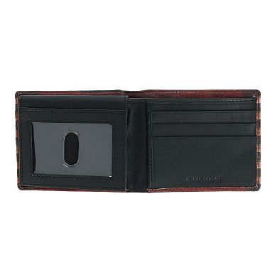 Men's Leather Rfid Vintage American Flag Bifold Passcase Wallet