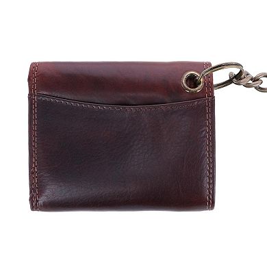 Men's Colorado Leather Rfid Trifold Chain Wallet