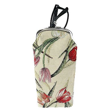 Women's Tulip Print Tapestry Glasses Case