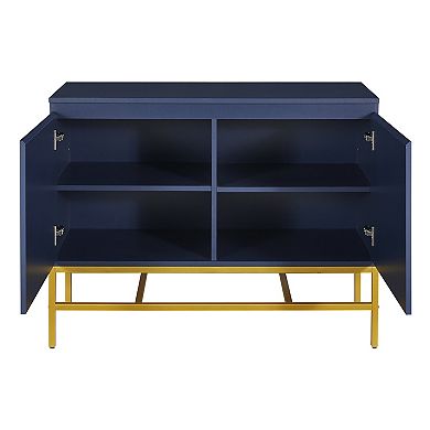 Merax Minimalist & Luxury Cabinet Two Door Sideboard With Gold Metal Legs