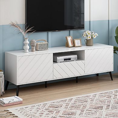 Merax Modern Tv Stand，entertainment Center With Adjustable Shelves