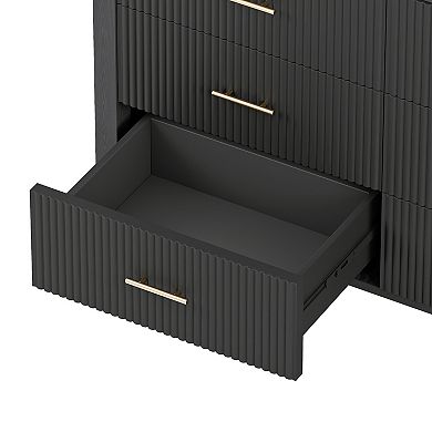 Merax 6 Drawer Dresser With Metal Handle For Bedroom