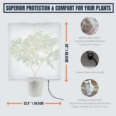 Mekkapro Plant Covers For Winter, Tree Covers Freeze Protection With Drawstring, Up To -6 Celsius