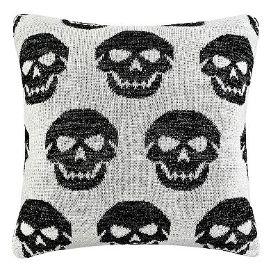 Celebrate Together™ Halloween Black Knit Skulls Decorative Throw Pillow