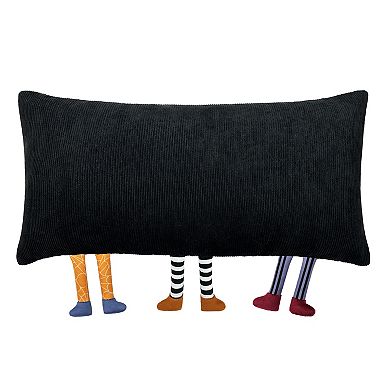 Celebrate Together™ Halloween Black Dangle Leg Gnome Decorative Throw Pillow