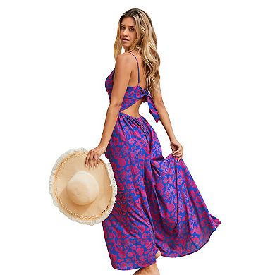 Women's CUPSHE Floral Print Knotted V-Neck Maxi Dress
