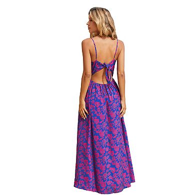Women's CUPSHE Floral Print Knotted V-Neck Maxi Dress