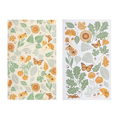 Celebrate Together Fall Sunflower Foliage 2-Pack Kitchen Towels