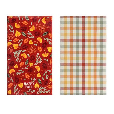 Celebrate Together Fall Happy Fall 2-Pack Terry Kitchen Towels