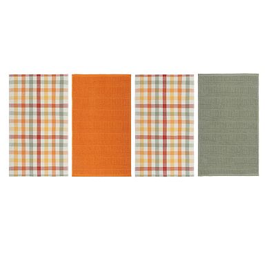 Celebrate Together Fall Gingham & Solids 4-Pack Kitchen Towels