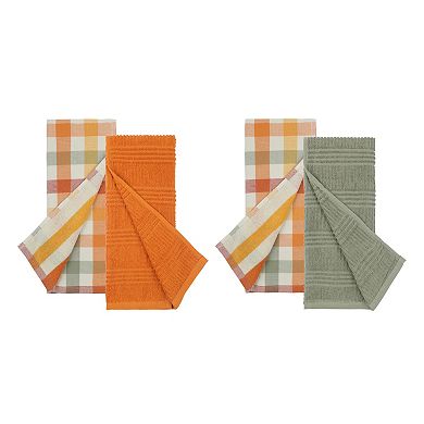 Celebrate Together Fall Gingham & Solids 4-Pack Kitchen Towels