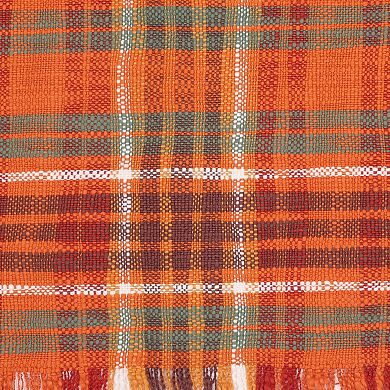 Celebrate Together??? Fall Warm Woven Plaid Fringed Placemat