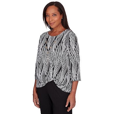 Women's Alfred Dunner Swirl Top with Necklace