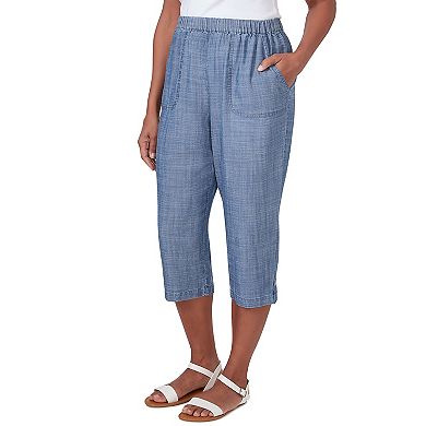Women's Alfred Dunner Chambray Capris with Pockets