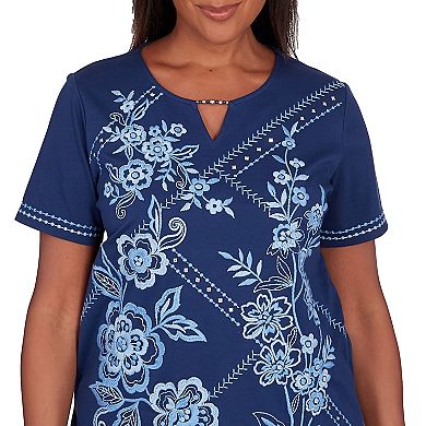 Women's Alfred Dunner Monotone Embroidery Top