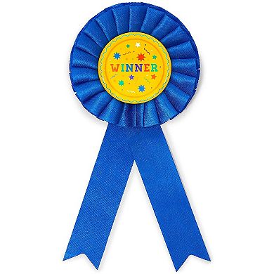 Blue Rosette Award Ribbons Set, Winner (3 X 6 Inches, 12 Pack)