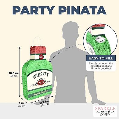 Alcohol Bottle Pinata, Whiskey Birthday Decorations For Men, 16.5 X 11 In